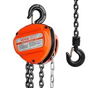 VEVOR Palan à Chaîne Manuel 1 T Palan à Chaîne avec Crochet 360° à Bloc Hauteur de Levage 5,6 m Acier Allié G80 Frein Double Cliquet Guidage de Chaîne pour Marchandises Garages Quais Usines Chantiers