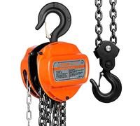 VEVOR Palan à Chaîne Manuel 2 T Palan à Chaîne avec Crochet 360° à Bloc Hauteur de Levage 2,8 m Acier Allié G80 Frein Double Cliquet Guidage de Chaîne pour Marchandises Garages Quais Usines Chantiers