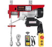 VEVOR Palan électrique, 200 kg, 230 V, treuil électrique avec 100 m de télécommande sans fil et 4,2 m de télécommande filaire, 12 m de hauteur de levage avec câble simple, élingues simples/doubles, pa