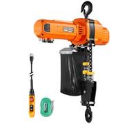 VEVOR Palan Électrique à Chaîne 1000 kg Palan Électrique Hauteur de Levage 6 m pour Usines, Entrepôts, Garages, Pont Roulant, Monophasé 230 V, avec Télécommande Filaire de 4,5 m, Double Chaîne G100