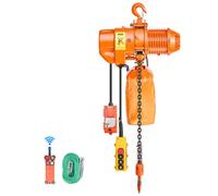 VEVOR Palan Électrique à Chaîne 500 kg Palan Électrique Hauteur de Levage 6 m pour Usine, Entrepôt, Garage, Triphasé, Double Vitesse, avec Télécommande sans Fil 100 m Filaire 4,5 m, Chaîne Simple G80