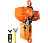 VEVOR Palan électrique à chaîne, capacité 2000 kg, hauteur de levage 6 m, vitesse 6,6 m/min, 230 V, pont roulant triphasé avec chaîne G100, télécommande sans fil 100 m