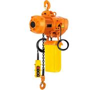 VEVOR Palan Électrique à Chaîne, Capacité de Charge 1 t, Hauteur de Levage Max. 4 m, 1,1 kW, Grue Aérienne Monophasée avec Chaîne G80, Télécommande Filaire 3,3 m, pour Garage, Atelier, Hôtel, Maison