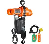 VEVOR Palan électrique à chaîne, capacité de charge de 998 kg, grue monophasé avec chaîne, 1000 W, hauteur de levage 3 m, vitesse de 2 m/min, télécommande filaire de 3 m pour garage, atelier et maison
