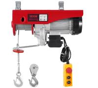 VEVOR Palan électrique 1200 kg (double câble) – Télécommande filaire 4,2 m, levée 12 m