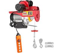 VEVOR Palan Électrique, Charge Double Câble 800kg 1300W Palan à Levier en Acier Élingue Simple Double, Arrêt d'Urgence, Palan Élévateur pour Garage, Entrepôt, Usine