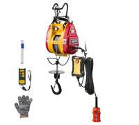 VEVOR Palan Électrique Portable 2 en 1 Treuil Électrique 300 kg Treuil de Levage 1500 W pour Usine Entrepôt Garage, Hauteur de Levage 30 m Vitesse 18,9 m/min, avec Télécommande Filaire et sans Fil
