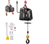 VEVOR Palan Électrique Portable 2 en 1 Treuil Électrique 500 kg Treuil de Levage 1500 W pour Usine Entrepôt Garage, Hauteur de Levage 7,6 m Vitesse 5 m/min, Commande Manuelle et Télécommande sans Fil
