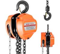 VEVOR Palan Manuel à Chaîne, Capacité Charge 1 T, Hauteur de Levage 6 m, avec Crochet Robuste, Chaîne G80, Système de Frein à Double Cliquet, Levage de Marchandise pour Garages, Chantiers, Entrepôts