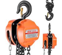 VEVOR Palan Manuel à Chaîne, Capacité Charge 2 T, Hauteur de Levage 6 m, avec Crochet Robuste, Chaîne G80, Système de Frein à Double Cliquet, Levage de Marchandise pour Garages, Chantiers, Entrepôts