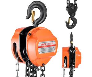 VEVOR Palan Manuel à Chaîne, Capacité Charge 3 T, Hauteur de Levage 3 m, avec Crochet Robuste, Chaîne G80, Système de Frein à Double Cliquet, Levage de Marchandise pour Garages, Chantiers, Entrepôts