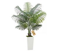 VEVOR Palmier Artificiel Areca, 1,5 m, Plante Artificielle Tropicale en Pot Blanc, Faux Arbre Tropical Palmier Areca, Fausse Plante pour Décoration d'Intérieur, Salon, Bureau, Intérieur et Extérieur