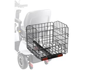 VEVOR Panier Arrière de Scooter de Mobilité Métallique Pliable Robuste, 450 x 450 x 390 mm, Capacité de Charge 15 kg, Fonctionne avec Récepteur 25,4 mm, Compatible avec la Plupart Scooters de Mobilité