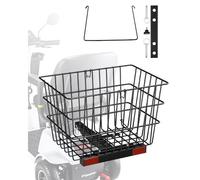 VEVOR Panier Arrière de Scooter de Mobilité Métallique Robuste, 39x30x30 cm, Capacité de Charge 10 kg, avec Poignée, Fonctionne avec Récepteur 25,4 mm, Compatible avec la Plupart Scooters de Mobilité