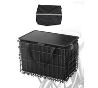 VEVOR Panier Arrière de Vélo Pliable Fil Métallique, 340x210x225 mm, avec Sac Amovible, Housse Imperméable, Dégagement Rapide, pour Transport Chiens, Animaux de Compagnie, Fruits et Légumes, Courses
