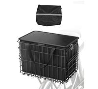 VEVOR Panier Arrière de Vélo Pliable Fil Métallique, 340x210x225 mm, avec Sac Amovible, Housse Imperméable, Dégagement Rapide, pour Transport Chiens, Animaux de Compagnie, Fruits et Légumes, Courses