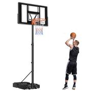 VEVOR Panier de Basket-Ball sur Pied Hauteur Réglable de 1,35 à 3,05 m, But de Basketball Mobile avec Roues, Système de Cerceau Panneau et Filet pour Basket, pour Terrasse Extérieur Intérieur