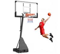 VEVOR Panier de Basket-ball sur Pied Mobile, But de Basketball à Hauteur Réglable 2,3-3,05 m, Système de Cerceau, Filet et Panneau en PC pour Basket 139 cm, pour Extérieur Intérieur Domicile