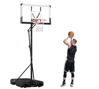 VEVOR Panier de Basket-Ball sur Pied Portable, But de Basketball Mobile avec Roues, Système de Cerceau, Filet et Panneau en PC de 139 cm pour Basket, Hauteur Réglable 3,05 m, pour Extérieur Intérieur