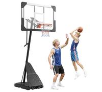 VEVOR Panier de Basket-Ball sur Pied Portable, But de Basketball Mobile, Système de Cerceau, Filet et Panneau en PC de 110 cm pour Basket, Hauteur Réglable 2,45-3,05 m, pour Extérieur Intérieur