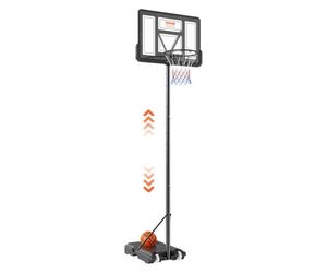VEVOR Panier de Basket Extérieur Intérieur Portable Réglable en Hauteur 122-305 cm Panneau de Basket 112 cm sur Pied à Roulettes avec Base de Lestage pour Adultes Enfants Entraînement de Basket-ball