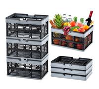 VEVOR Panier à provisions de courses pliable portable 3 pièces 16 L avec poignée