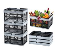 VEVOR Panier à provisions de courses pliable portable 3 pièces 25 L avec poignée