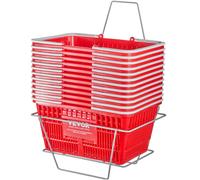VEVOR Panier de courses portable 12 pièces 21 L avec poignée et support rouge