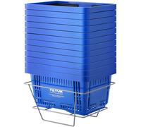 VEVOR Panier de courses portable 12 pièces 24 L avec poignée et support bleu