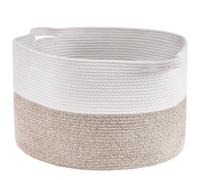 VEVOR Panier de Rangement en Corde de Coton, 67 L, Corbeille à Linge Tissé avec Poignées, Extra Large, Pliable, 508x508x330 mm pour Organiser Vêtements, Jouets, pour Chambre d'Enfant, Salle de Bain