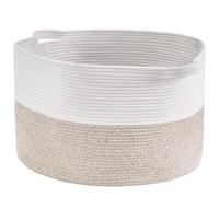 VEVOR Panier de Rangement en Corde de Coton, 87 L, Corbeille à Linge Tissé avec Poignées, Extra Large, Pliable, 558x558x355 mm pour Organiser Vêtements, Jouets, pour Chambre d'Enfant, Salle de Bain