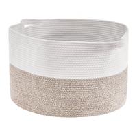 VEVOR Panier de Rangement en Corde de Coton, 87 L, Corbeille à Linge Tissé avec Poignées, Extra Large, Pliable, 558x558x355 mm pour Organiser Vêtements, Jouets, pour Chambre d'Enfant, Salle de Bain