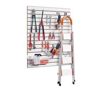 VEVOR Panneau à Lattes Mural Garage, 1220x1220 mm, Panneau Rangement Outils en MDF avec Conception Modulaire, Porte-outils Muraux pour Affichage, Organisation, Stockage, Atelier, Artisanal, Blanc