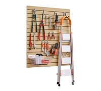 VEVOR Panneau à Lattes Mural Garage, 1220x1220 mm, Panneau Rangement Outils MDF avec Conception Modulaire, Porte-outils Muraux pour Affichage, Organisation, Stockage, Atelier, Artisanal, Couleur Bois