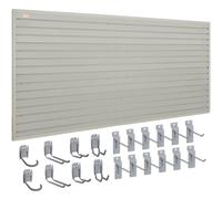 VEVOR Panneau à Lattes Mural Garage 1220x310 mm Panneau Rangement Outils 8PCS Panneaux Muraux Porte-outils Capacité 34 kg avec Crochets pour Atelier, Magasin de Détail, Organisation Stockage Artisanal