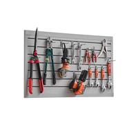 VEVOR Panneau à Lattes Mural Garage, 1225 x 645 mm, Panneau Rangement Outils en PVC avec Conception Modulaire, Porte-outils Muraux pour Affichage, Organisation, Stockage, Atelier, Artisanal, Gris