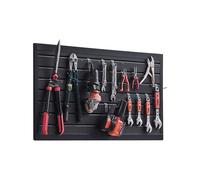 VEVOR Panneau à Lattes Mural Garage, 1225 x 645 mm, Panneau Rangement Outils en PVC avec Conception Modulaire, Porte-outils Muraux pour Affichage, Organisation, Stockage, Atelier, Artisanal, Noir