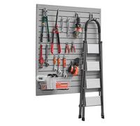 VEVOR Panneau à Lattes Mural Garage, 1230 x 1235 mm, Panneau Rangement Outils en PVC avec Conception Modulaire, Porte-outils Muraux pour Affichage, Organisation, Stockage, Atelier, Artisanal, Gris