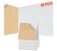 VEVOR Panneau Acoustique Mural Mousse Autocollant 30x30x1 cm Lot de 18 Blanc