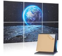 VEVOR Panneau Acoustique, Lot de 6, Mousse Acoustique Mural Autocollant 60x60x1 cm Panneaux Insonorisants Fibre de Polyester, Isolation Phonique Décorative pour Maison, Studio, Bureau, Motif Terre