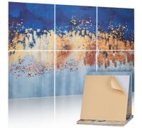 VEVOR Panneau Acoustique, Lot de 6, Mousse Acoustique Mural Autocollant 60x60x1 cm Panneaux Insonorisants Fibre de Polyester, Isolation Phonique Décorative pour Maison, Studio, Bureau, Motif Peinture
