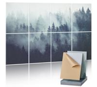 VEVOR Panneau Acoustique Mural Mousse Autocollant 40x30x1cm Lot de 8 Motif Forêt