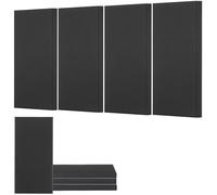 VEVOR Panneau Acoustique Mural Autocollant, Lot de 4, Panneaux Insonorisants Muraux en Fibre de Verre 60x30x5 cm, Isolation Phonique pour Maison, Home Cinéma, Studio, Bureau, Salle de Réunion, Noir