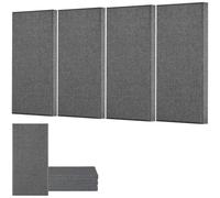 VEVOR Panneau Acoustique Mural Autocollant, Lot de 4, Panneaux Insonorisants Muraux en Fibre de Verre 60x30x5 cm, Isolation Phonique pour Maison, Home Cinéma, Studio, Bureau, Salle de Réunion, Gris