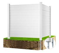 VEVOR Panneau Brise Vue Extérieur 127x127 cm Clôture de Jardin Horizontale Kit 2 Panneaux de Confidentialité avec Piquets Métalliques, Accessoires pour Sols Souples, Cacher Climatiseurs, Poubelles