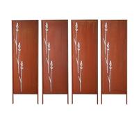 VEVOR Panneau Brise Vue Extérieur Métal 50x160 cm Paravent Extérieur Décoratif Autoportant, Écran d'Intimité, Séparation de Jardin, Acier au Carbone, Piquets de Sol, Motifs Naturels Ajourés, Lot de 4