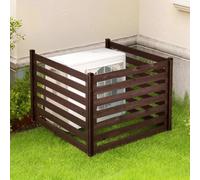 VEVOR Panneau de Clôture Bois 3 PCS Cache Climatiseur Extérieur 123x94,5 cm Clôture Décorative en Bois Massif pour Cacher Poubelle Embellir Jardin, Bonne Ventilation avec Piquets de Sol Métalliques