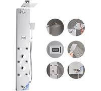 VEVOR Panneau de douche système de tour avec pommeau de douche cascade d'eau de pluie, (124 cm) colonne de douche en acier inoxydable brossé, système de massage par la pluie pour montage mural
