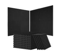 VEVOR Panneau Mousse Acoustique Lot de 80 Panneaux Muraux Insonorisants 30x30x2,5 cm Haute Densité Absorbant Son Résistant au Feu Installation Facile pour Murs Plafonds de Studio, Maison, Bureau, Noir
