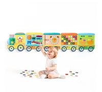 VEVOR Panneau Mural Sensoriel pour Enfants en Feutre Train 14 en 1 Pliable | Tableau d'Activités Montessori pour Voyage, Garderie, Classe, Jouet Éducatif Mural avec Lettres, Fruits, Légumes et Horloge